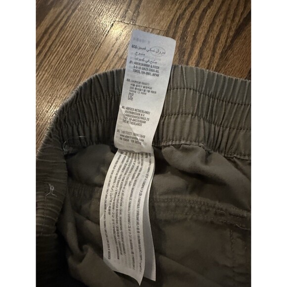 Abercrombie Women's Brown Green Khaki Cargo Shorts Elastic Waist Cotton Size L - Picture 7 of 8